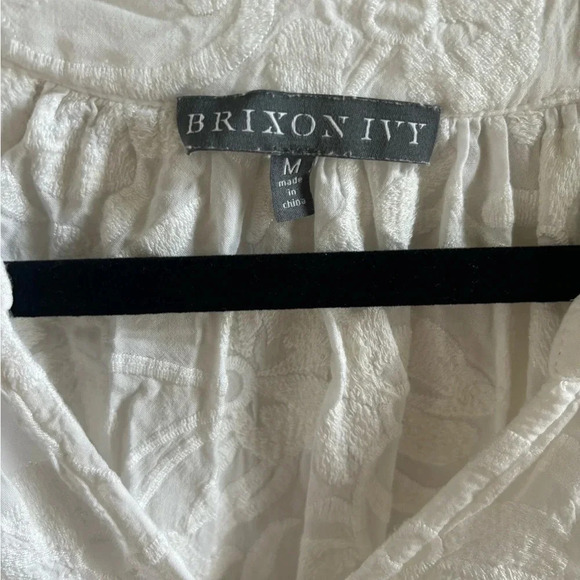 Brixon Ivy Stitch Fix Blouse Women's M White Floral Sheer Andrina Embroidered - Picture 3 of 5